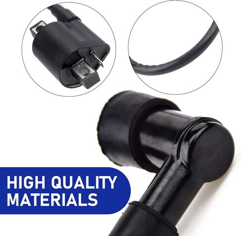 1 PC Motorcycle Ignition Coil, High Performance Ignition Coil for 125/150/250CC Motorcycle Engines, Spark Plug Wire Motor Ignitor Line Kit Tool Replacement for ATV, Dirt Bike and More (Black) in Saudi Arabia