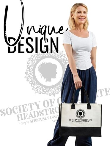 InnoBeta Jane Austen Gifts Canvas Tote Bag, Jane Austen Bag with Top Zipper Closure and Shoulder Strap for Birthday, Mother's Day, Christmas in Saudi Arabia