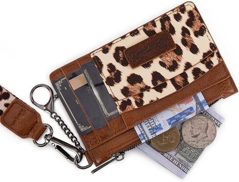 Montana West × Wrangler Leopard Print Tote Handbag and Small Credit Card Holder Set for Women in Saudi Arabia