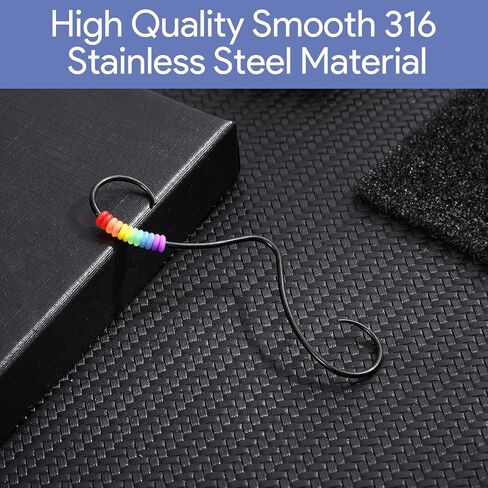 حلقة حاجز الشارب 14G/16G، حلقات الأنف للشارب، حلقات ثقب المجوهرات للنساء والرجال، قوس قزح أسود لعيد الهالوين، 316L من الفولاذ المقاوم للصدأ الجراحي in Kuwait