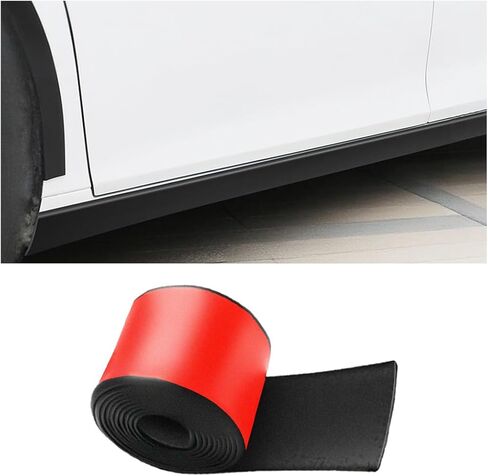 13ft*2.75in Carbon Fiber Car Side Skirts Protector, Anti Scratch Weatherproof Vehicle Edge Guards Seal Strip, Automotive Protection Trim Accessories, Universal for SUV Sedan Truck in Kuwait