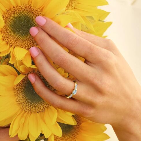 Ross-Simons 0.30 Carat Aquamarine and .10 ct. t.w. White Zircon Ring in 18kt Gold Over Sterling in Saudi Arabia