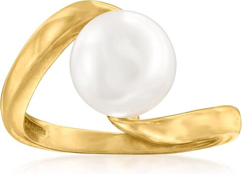 Ross-Simons Italian 9-9.5mm Cultured Pearl Twisted Ring in 18kt Gold Over Sterling in Saudi Arabia