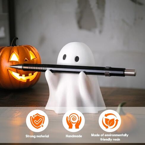 Halloween Ghost Figurine - Spooky Resin Pen Holder Statue, Cute Decor for Halloween Decorations Indoor, Funny Porch and Indoor Spooky Home Decor Gifts in Saudi Arabia