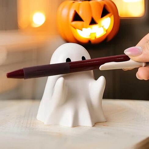 Halloween Ghost Figurine - Spooky Resin Pen Holder Statue, Cute Decor for Halloween Decorations Indoor, Funny Porch and Indoor Spooky Home Decor Gifts in Saudi Arabia