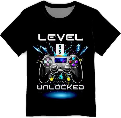 تي شيرت برسومات مبتكرة للأولاد والبنات - تي شيرت خفيف الوزن بياقة دائرية وأكمام قصيرة، قميص صيفي للمراهقات للأعمار من 6 إلى 16 عامًا in Kuwait