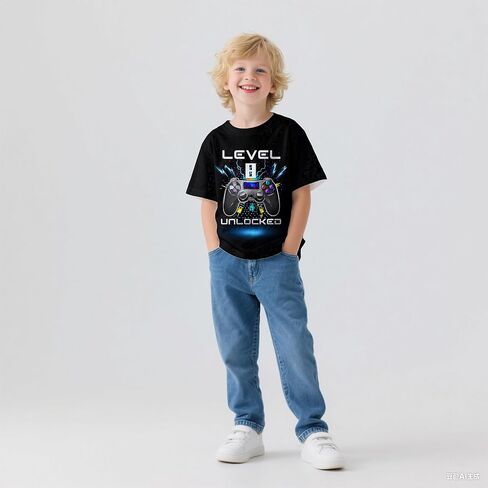 تي شيرت برسومات مبتكرة للأولاد والبنات - تي شيرت خفيف الوزن بياقة دائرية وأكمام قصيرة، قميص صيفي للمراهقات للأعمار من 6 إلى 16 عامًا in Kuwait