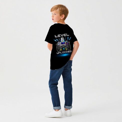 تي شيرت برسومات مبتكرة للأولاد والبنات - تي شيرت خفيف الوزن بياقة دائرية وأكمام قصيرة، قميص صيفي للمراهقات للأعمار من 6 إلى 16 عامًا in Kuwait