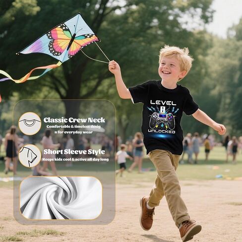 تي شيرت برسومات مبتكرة للأولاد والبنات - تي شيرت خفيف الوزن بياقة دائرية وأكمام قصيرة، قميص صيفي للمراهقات للأعمار من 6 إلى 16 عامًا in Kuwait