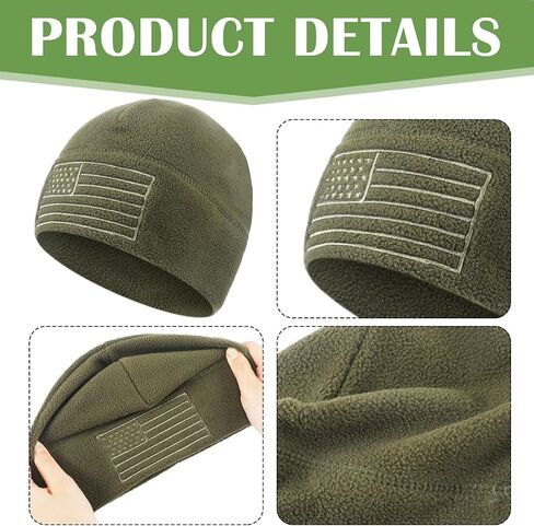 6 Pcs Army Gifts for Men American Flag Watch Cap Army Military Tactical Beanie Fleece Winter Warm Caps USA Tactical Hats in Saudi Arabia