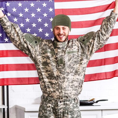 6 Pcs Army Gifts for Men American Flag Watch Cap Army Military Tactical Beanie Fleece Winter Warm Caps USA Tactical Hats in Saudi Arabia