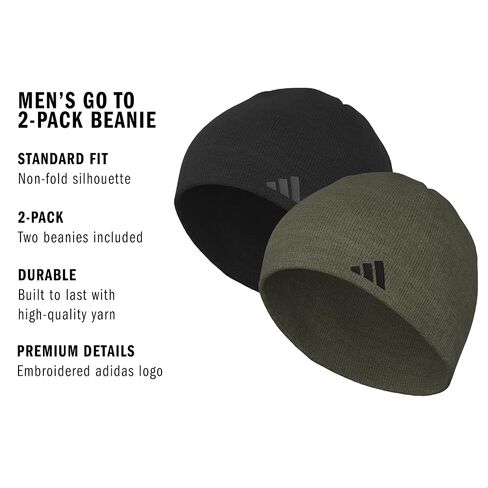 Adidas Men's Beanie 2-Pack – Standard Fit Winter Knit Hat Skull Cap in Saudi Arabia