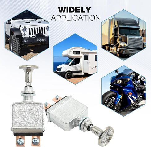 2 PCS 75 A Push Pull Switch, Zinc Alloy Material Heavy Duty 6-28 Volts DC SPST On-Off Push/Pull Switch for Cars, Motorcycles, Trucks, Buses, ATV, RV, Boats in Saudi Arabia