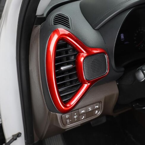 Compatible with Kia Soul 2020-2025 Accessories: Front Side Vent Cover, Dashboard Accessory Scratch-Resistant Center Console Vent Protector-red in Saudi Arabia