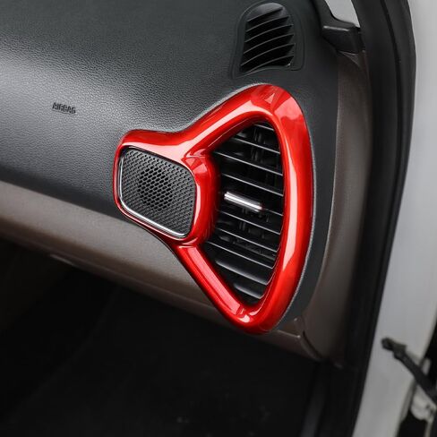 Compatible with Kia Soul 2020-2025 Accessories: Front Side Vent Cover, Dashboard Accessory Scratch-Resistant Center Console Vent Protector-red in Saudi Arabia