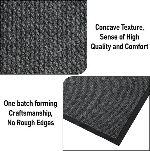 سجادة عداء تجارية مقاس 3 × 10 أقدام، سجادة أرضية مع دعامة من البولي فينيل كلوريد غير قابلة للانزلاق للأماكن الداخلية والخارجية، سجادة للممرات في المطبخ وشرفات غرفة المعيشة وغرفة الطعام والفناء - رمادي in Kuwait