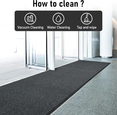 سجادة عداء تجارية مقاس 3 × 10 أقدام، سجادة أرضية مع دعامة من البولي فينيل كلوريد غير قابلة للانزلاق للأماكن الداخلية والخارجية، سجادة للممرات في المطبخ وشرفات غرفة المعيشة وغرفة الطعام والفناء - رمادي in Kuwait