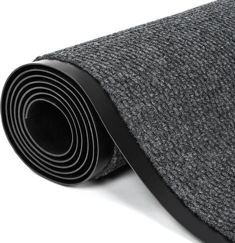 سجادة عداء تجارية مقاس 3 × 10 أقدام، سجادة أرضية مع دعامة من البولي فينيل كلوريد غير قابلة للانزلاق للأماكن الداخلية والخارجية، سجادة للممرات في المطبخ وشرفات غرفة المعيشة وغرفة الطعام والفناء - رمادي in Kuwait