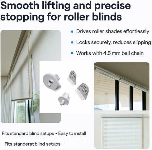 Roller Shade Clutch Kit for 1-1/2" (38 mm) Tube, Heavy‑Duty Metal Brackets with Idle End, Window Roller Blind Hardware for Inside/Outside/Ceiling Mount, White in Saudi Arabia