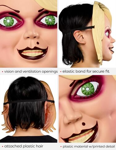 Rubies Adult Bride of Chucky Tiffany Formed Plastic Costume Half-Mask, One Size for Themed Parties and Halloween in Saudi Arabia
