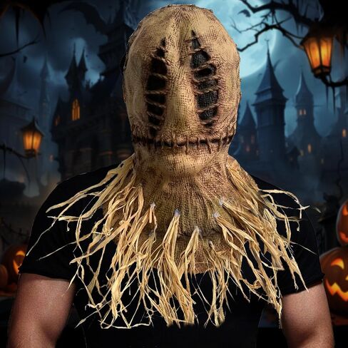 Halloween Scary Mask, Creepy Scary Burlap Sack Masks Cosplay Party Headgear for Adult Men Women （Type B） in Saudi Arabia