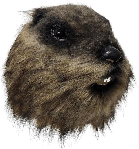 Luxury Furry Animal Groundhog Cosplay Marmot Latex Hood Mask, Halloween Cosplay Costume Mask Props, Adult in Saudi Arabia