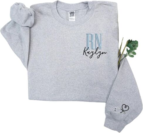 NANI Personalized Nurse Quater Zip Embroidered Sweatshirt, Custom RN CNA ICU MSN, Graduation For Nurse in Saudi Arabia