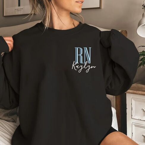 NANI Personalized Nurse Quater Zip Embroidered Sweatshirt, Custom RN CNA ICU MSN, Graduation For Nurse in Saudi Arabia