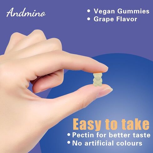 L علكات التربتوفان 500 ملغ، مع تريهالوز، للاسترخاء الطبيعي ودعم السيروتونين، للبالغين والأطفال، غير معدلة وراثيًا، نباتي، خالي من الغلوتين، نكهة العنب، 60 in Kuwait