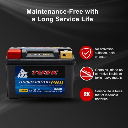 Tusk Lithium Pro Battery TLFP-14BR Compatible with Yamaha Tenere 700 2021-2023/690 Enduro 2008-2024 in Saudi Arabia