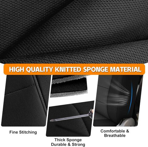 غطاء مقعد الشاحنة متوافق مع 1989-1994 Toyota Pickup 60/40 مع مسند للذراع، إسفنجة محبوكة شديدة التحمل (أسود وفحمي) in Kuwait