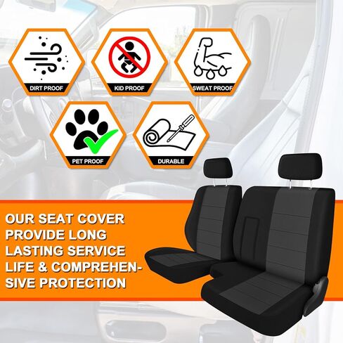 غطاء مقعد الشاحنة متوافق مع 1989-1994 Toyota Pickup 60/40 مع مسند للذراع، إسفنجة محبوكة شديدة التحمل (أسود وفحمي) in Kuwait