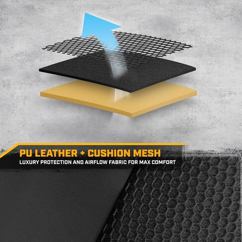 CAT PU Leather Rear Bench Seat Cover – Black, 60/40 Split Fit for Cars, Trucks, SUVs – Waterproof, Scratch-Resistant, Semi-Universal Fit Rear Seat Protector for Most Auto Interior – Easy Install in Saudi Arabia