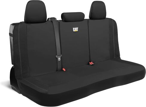 CAT PU Leather Rear Bench Seat Cover – Black, 60/40 Split Fit for Cars, Trucks, SUVs – Waterproof, Scratch-Resistant, Semi-Universal Fit Rear Seat Protector for Most Auto Interior – Easy Install in Saudi Arabia