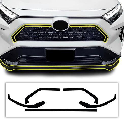 BOGAR TECH DESIGNS Outer Front Chrome Delete Overlay Compatible with Toyota Rav4 Prime 2019-2025, Gloss Black in Saudi Arabia