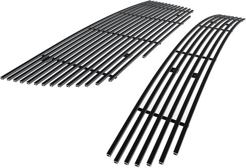APS Premium Stainless Steel Black 8x6 Horizontal Billet Grille Grill Insert Combo Compatible with GMC Yukon 2007 2008 2009 2010 2011 2012 2013 Main Upper Lower Bumper N19-J15876G in Saudi Arabia