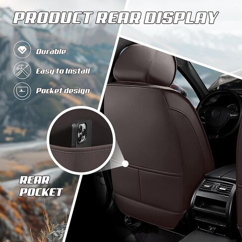 أغطية مقاعد السيارة مناسبة لسيارة Ford Transit-250 2000-2025، أغطية مقاعد رياضية أنيقة، غطاء مقعد سيارة من جلد نابا الفاخر المقاوم للماء. (قطعتان أمامية/أسود نقي) in Saudi Arabia