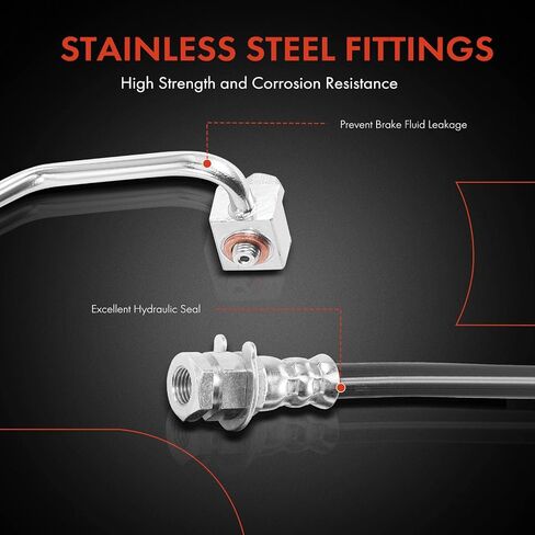 A-Premium Front Passenger Brake Hydraulic Hose Compatible with Select Ford Models - F-450 F450 Super Duty, F-550 F550 Super Duty, 1999-2004 - Replace# 3C3Z2078EA in Saudi Arabia