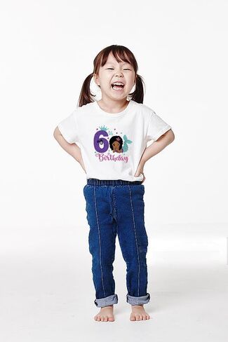 6th Birthday Shirt for Girls, Dress T Shirt for Girls 6 Year Old Gift Outfit Decoration Mermaid Birthday Clothes Style C White in Saudi Arabia