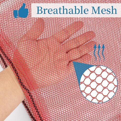 6 Pcs Mesh Bags Drawstring, 14x17 Inch Mesh Bag Drawstring with Lock, Multipurpose Mesh Bags Storage Mesh Gym Bag for Balls, Beach, Laundry in Kuwait