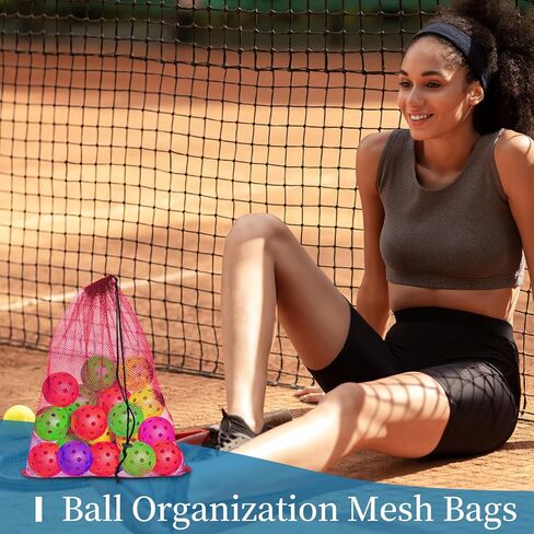 6 Pcs Mesh Bags Drawstring, 14x17 Inch Mesh Bag Drawstring with Lock, Multipurpose Mesh Bags Storage Mesh Gym Bag for Balls, Beach, Laundry in Kuwait