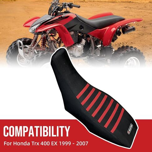 Grip Seat Cover Fit for Honda TRX 400EX / TRX 400EX Seat 1999-2007 Gripper Soft Seat Cover All Black/RED Ribs in Saudi Arabia