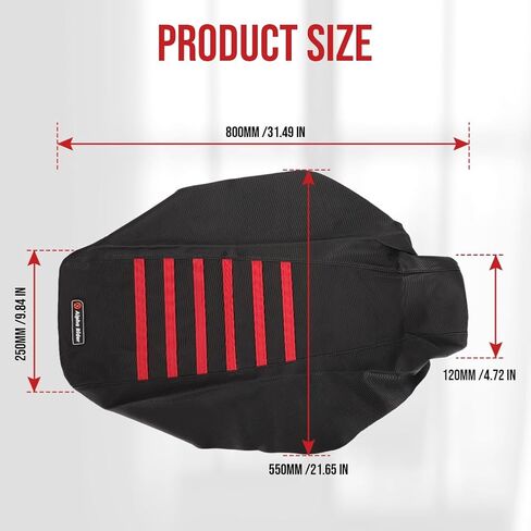 Grip Seat Cover Fit for Honda TRX 400EX / TRX 400EX Seat 1999-2007 Gripper Soft Seat Cover All Black/RED Ribs in Saudi Arabia