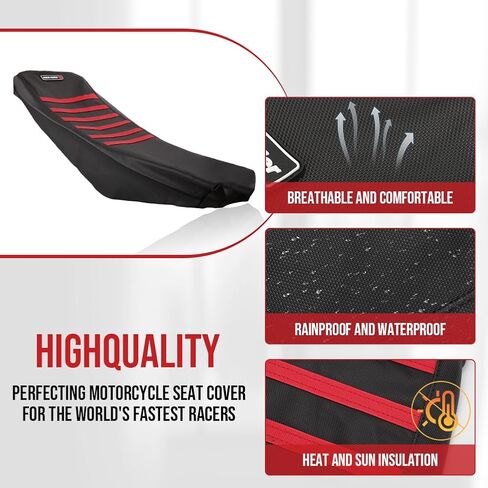 Grip Seat Cover Fit for Honda TRX 400EX / TRX 400EX Seat 1999-2007 Gripper Soft Seat Cover All Black/RED Ribs in Saudi Arabia