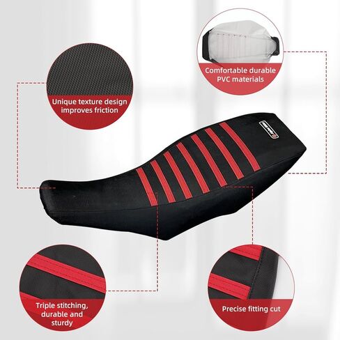 Grip Seat Cover Fit for Honda TRX 400EX / TRX 400EX Seat 1999-2007 Gripper Soft Seat Cover All Black/RED Ribs in Saudi Arabia