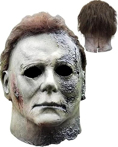 Michael Myer Mask for Adults，Head Mask Horror Scary FaceFor Halloween Party Halloween Masks (black) in Saudi Arabia