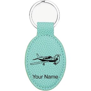 LaserGram Oval Keychain, Low Wing Airplane, Personalized Engraving Included (Green) in Kuwait