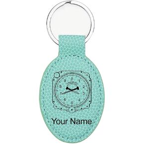 LaserGram Oval Keychain, Airplane Altimeter, Personalized Engraving Included in Kuwait
