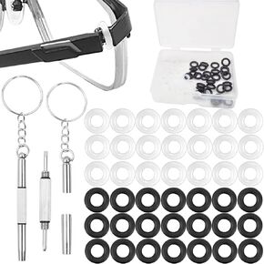 60pcs Eyeglass Temple Tighteners Glasses Frame Grips Hinge Tighteners Silicone Hinge Rings Replacements with 2 Sets Screwdrivers and a Box for Eyeglass Frame in Saudi Arabia