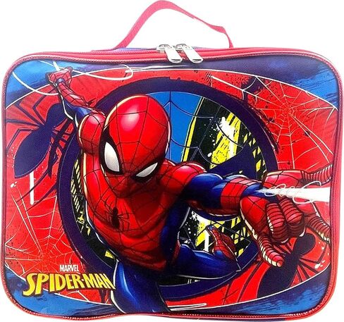 حقيبة ظهر Ruz Spiderman للأولاد مقاس 16 بوصة مع مجموعة صندوق غداء متطابقة قابلة للإزالة (أزرق-أحمر) in Saudi Arabia